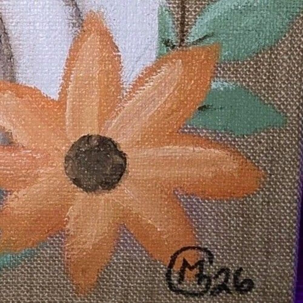 Original Hand Painted White Pumpkin Fall Burlap Canvas Sign Art By Myckenzie G